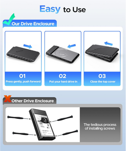 Orico 2.5" Hard Drive enclosure USB 3.0 (Hvid)  - ingen Harddisk medfølger