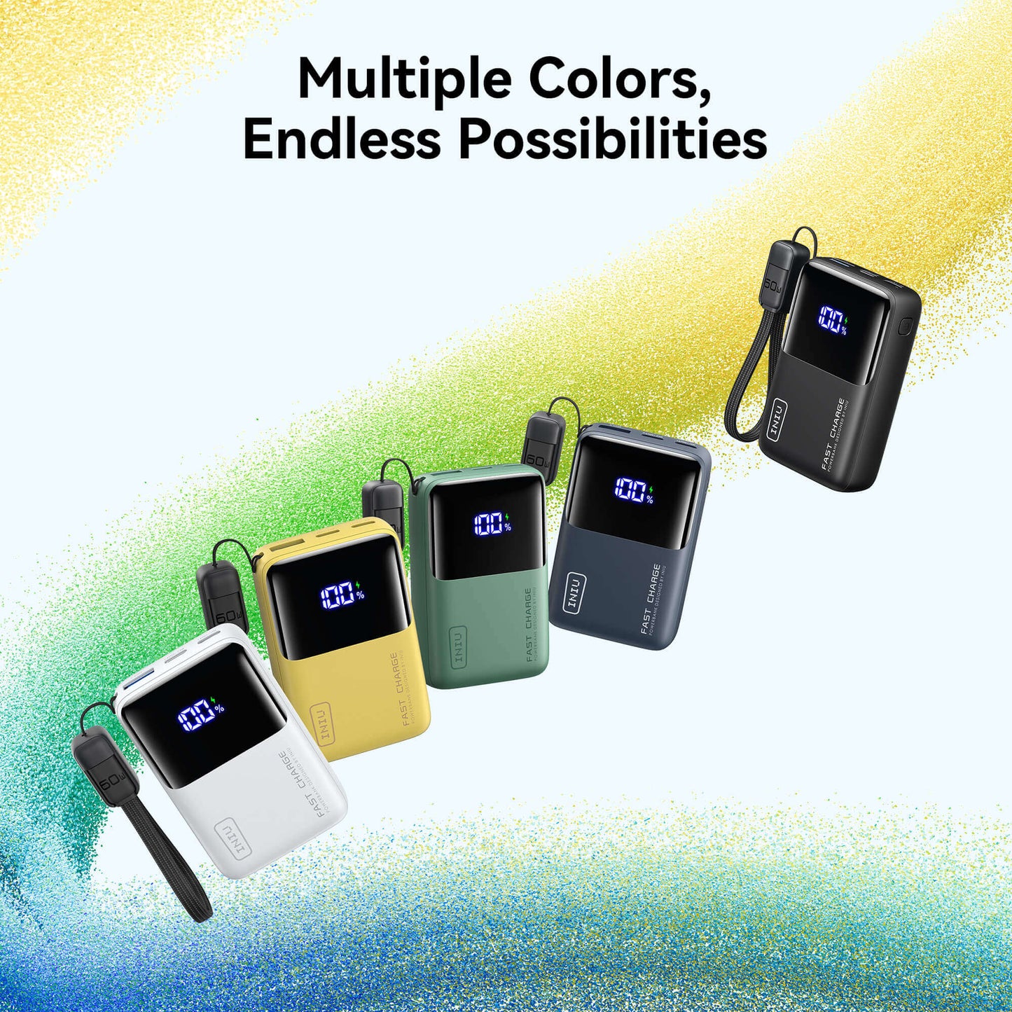 INIU Powerbank P50-10000 mAh (mint grøn)